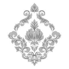 Vector damask element. Isolated damask central illistration. Classical luxury old fashioned damask ornament, royal victorian texture for wallpapers, textile, wrapping