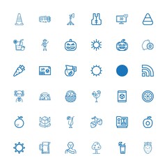 Editable 36 orange icons for web and mobile