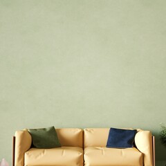 Modern Cozy Colorful Sofa Closeup in front of a colorful wall Art Print Interior Mockup