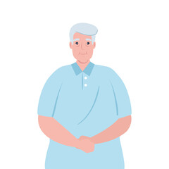 cute old man, grandfather on white background vector illustration design
