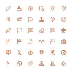 Editable 36 gps icons for web and mobile