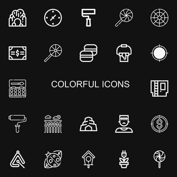 Editable 22 colorful icons for web and mobile