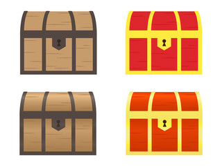 Vector illustration set of treasure chests