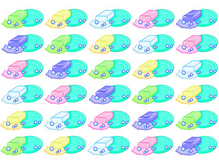 五色の石鹸の背景素材（白バック）