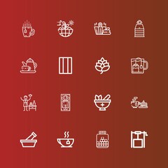 Editable 16 herbal icons for web and mobile