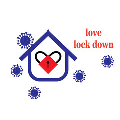 stay at home virus illustration color icon, padlock vector design