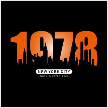 new york city typography t-shirt graphics,vectors