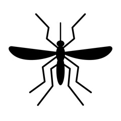 Mosquito silhouette icon isolated on white background. Vector illustration