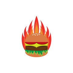 hot hamburger color icon design vector illustration
