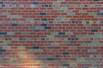 Colorful brick wall with sunlight