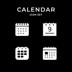 Set icons of calendar and date concept