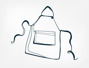 apron vector one line art isolated illustration
