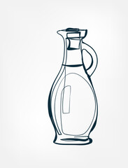 oil bottle vector one line art isolated illustration