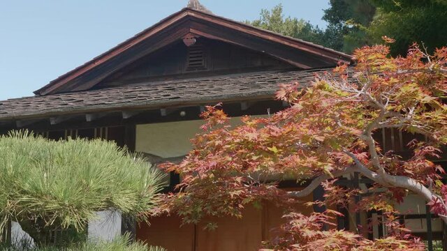 Teahouse at the public Japanese Garden at Central Park in San Mateo CA