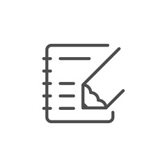 Note writing line outline icon