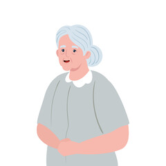 cute old woman, grandmother on white background vector illustration design