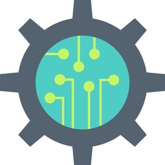 Digital technology flat vector icon