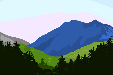 mountain landscape vector illustration