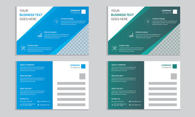 Postcard Design Vector Template, Set Template Design For Social Media, Web Banners, Background, Presentation, Brochure, Book Cover Layout And Flyers.