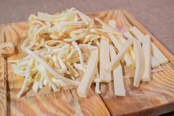 Delicious several types of cheese for beer