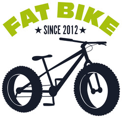 fat bike mountain bicycle sport emblem vector