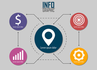 Vector Infographic design. Eps 10. Can be used for diagram, banner, number options, workflow layout, step up options or web design