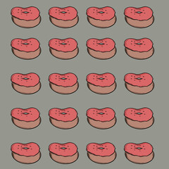 Delicious donuts with simple sketches