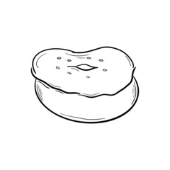 Delicious donuts with simple sketches