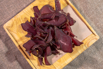 Appetizing and delicious beef jerky