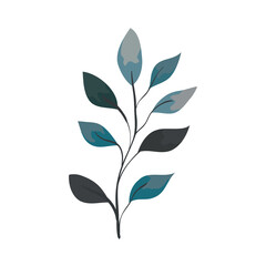 branch with leaves on white background vector illustration design