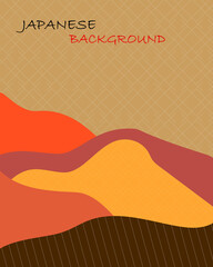 Golden wave with a paper like texture. Mountain landscape vector illustration