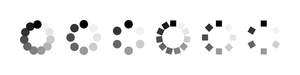 Set Loading icons. Loading set symbols. Vector illustration