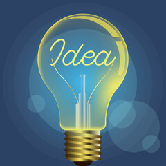 IDEA word business in light bulb, creative business concept, vector illustration