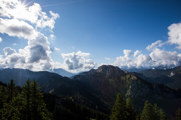 Fototapeta premium Summer sunrise in Bavaria mountains, South Germany. Europe