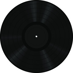 Retro vinyl disk wiht black blank label