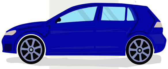 Naklejka premium blue car isolated on white