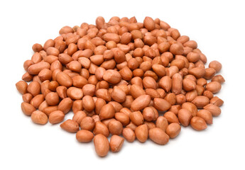 Peanuts on white ground