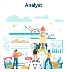 Business analyst concept. Business strategy and project management.