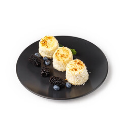 The restaurant's menu dish, a delicious snack for beer. Restaurant serving of the dish. A look from above