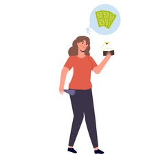 Financial problem, burnout, collapse, business concept. Vector isolated illustration.