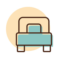 Single bed flat vector icon