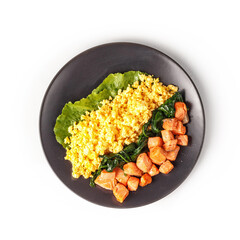 The restaurant's menu dish, a delicious snack for beer. Restaurant serving of the dish. A look from above