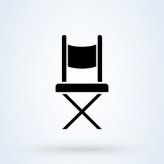 chair camp. vector Simple modern icon design illustration.
