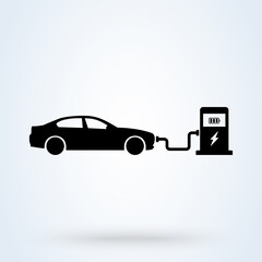 electric car charger. vector Simple modern icon design illustration.