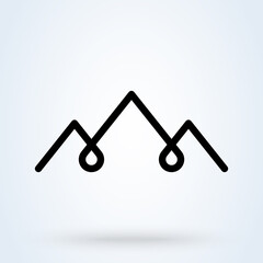 Mountains logo icon. vector Simple modern  design illustration.
