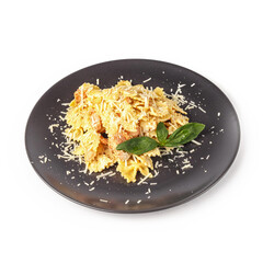 The restaurant's menu dish, a delicious snack for beer. Restaurant serving of the dish. A look from above
