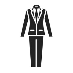 Groom's outfit glyph black icon. Men's suit. Wedding boutique. Isolated vector element. Outline pictogram for web page, mobile app, promo.