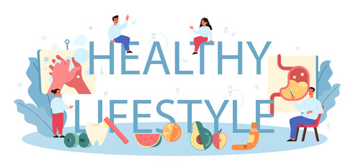 Healthy lifestyle class typographic header. Idea of medicine