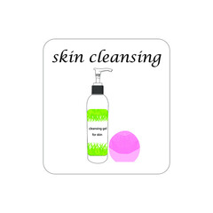 skin cleansers. cleansing gel. brush for cleaning the face.