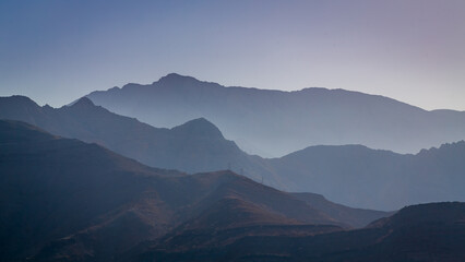Coastal Khasab Scenery in Oman. Beautiful coastal scenery near Khasab, in Musandam peninsula, Oman, photo taken from a boat during a tour.
